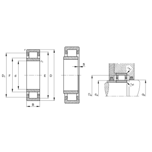 Роликовый цилиндрический подшипник NU 2216 E.M1.C3