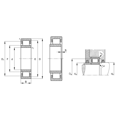 Роликовый цилиндрический подшипник NU 2216 E.M1.C3