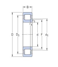 Роликовый цилиндрический подшипник NUP 218 ECP