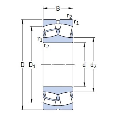 Сферический роликовый подшипник 22205 EAW33 C3