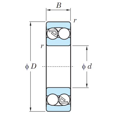Двухрядный шариковый подшипник 2209