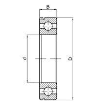 Шариковый однорядный подшипник 50303 (6303 N)