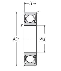 Однорядный шариковый подшипник 6218 DDU C3 E