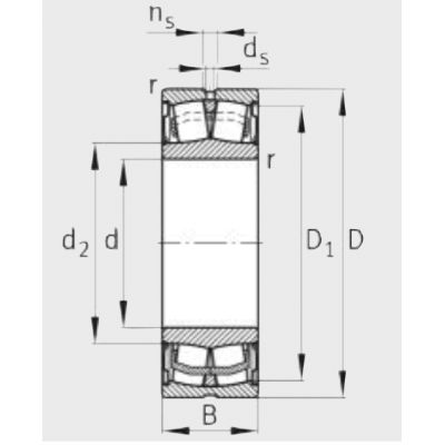 Сферический роликовый подшипник WS 22205 E1 XL 2RSR (BS2-2205 E1 2RSR)