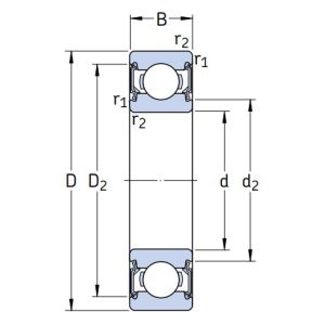 Однорядный шариковый подшипник 6003 2RSLTN9/C3VT162