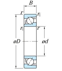 Однорядный шариковый подшипник 7314 B (66314 ГОСТ)