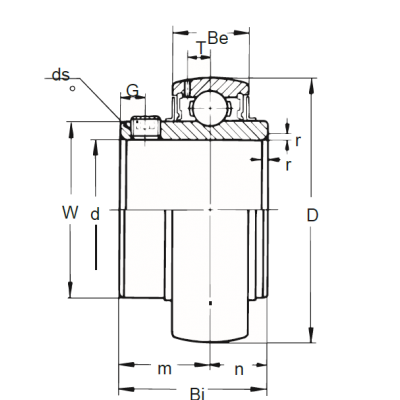 Корпусный подшипник UC 308