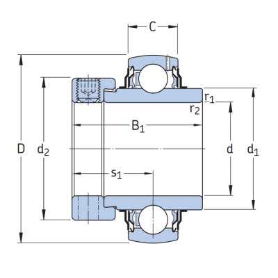 Корпусный подшипник YEL 205-2F