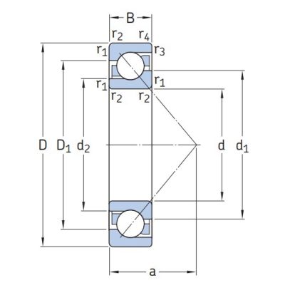 Однорядный шариковый подшипник 7220 BEGAP