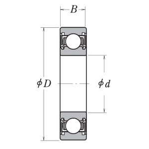 Однорядный шариковый подшипник 6302 DDU C3