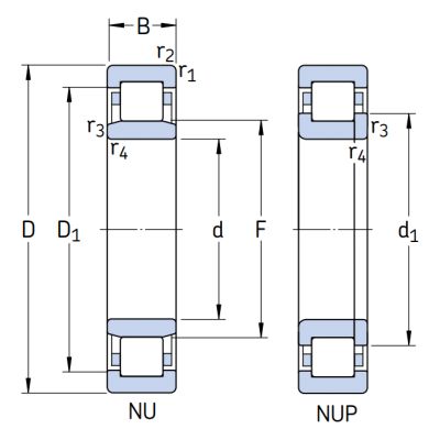 Роликовый цилиндрический подшипник NUP 2206 ECP