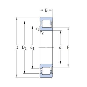 Роликовый цилиндрический подшипник NJ 2212 ECP