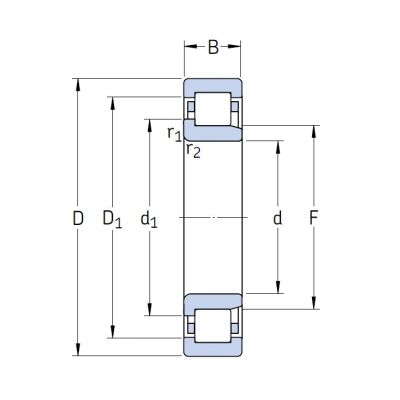 Роликовый цилиндрический подшипник NJ 2212 ECP