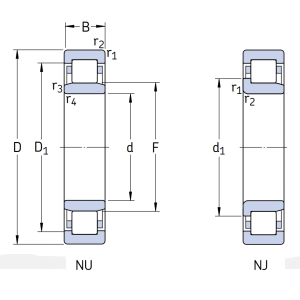 Роликовый цилиндрический подшипник NJ 210 ECP