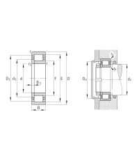 Роликовый цилиндрический подшипник NUP 2208 ETVP2