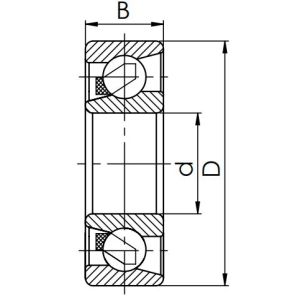 Радиально-упорный шариковый подшипник 66204 E (7204 B)