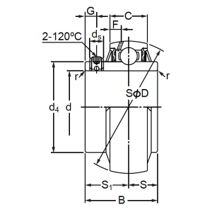 Корпусный подшипник UC 305 (480305 ГОСТ)