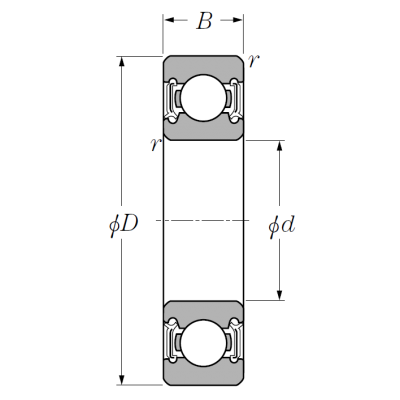 Однорядный шариковый подшипник 6216 LLU/2A CM