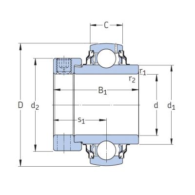 Корпусный подшипник YEL 208-2RF/VL 065