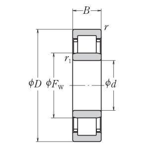 Роликовый цилиндрический подшипник NU 205 EW C3