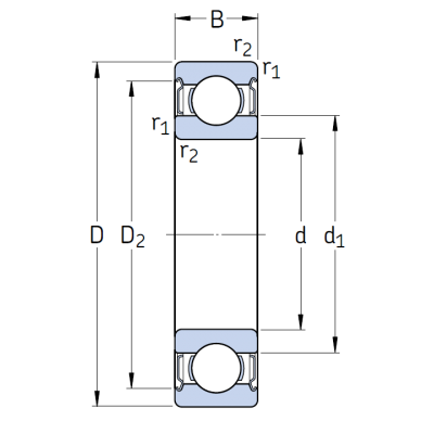 Высокотемпературный подшипник 6204 2Z/C3 GJN