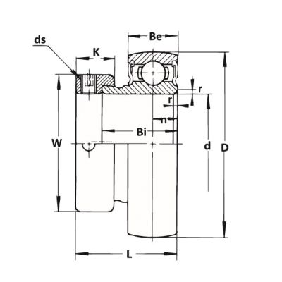 Корпусный подшипник KH 206-20 GAE (ASAHI)