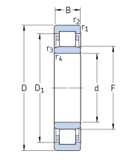 Роликовый цилиндрический подшипник NU 220 ECJ/C3