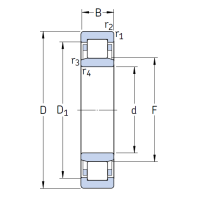 Роликовый цилиндрический подшипник NU 220 ECJ/C3