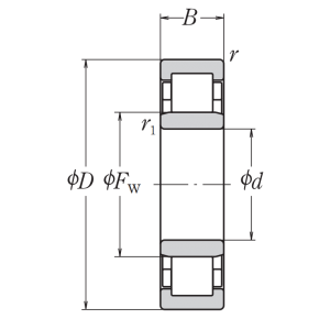 Роликовый цилиндрический подшипник NU 216 W C3