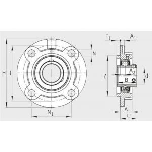 Подшипниковый узел UCFC 205 J7