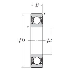 Однорядный шариковый подшипник 6022 DDU C3