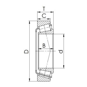 Конический роликовый подшипник 27308 (31308)