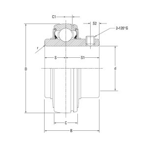 Корпусный подшипник UC 209-28