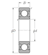 Однорядный шариковый подшипник 6313 DDU C3