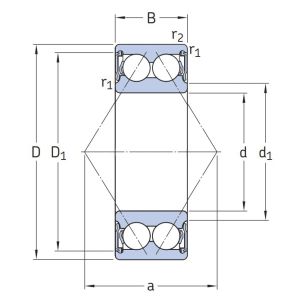 Двухрядный шариковый подшипник 3208 A 2RS1TN9/MT33