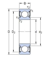 Однорядный шариковый подшипник 6204 2RSLTN9/C3VT162