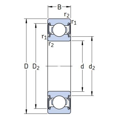 Однорядный шариковый подшипник 6204 2RSLTN9/C3VT162