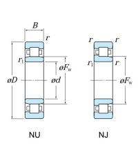 Роликовый цилиндрический подшипник NJ 306 ETVP