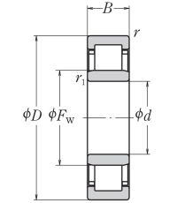 Роликовый цилиндрический подшипник NU 307 EW C3