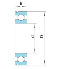 Шариковый однорядный подшипник 50316 (6316 N)