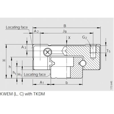 Каретка коррозионностойкая, двухрядная KWEM 15-G2-G2-B-V0