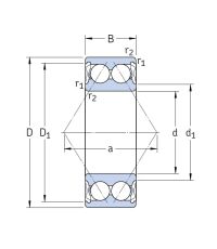 Двухрядный шариковый подшипник 3307 A2Z/C3MT33