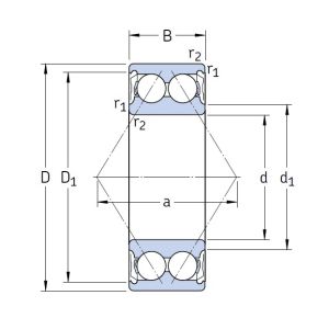 Двухрядный шариковый подшипник 3307 A2Z/C3MT33