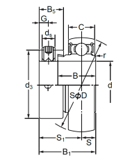 Корпусный подшипник SA 207 (AEL 207)