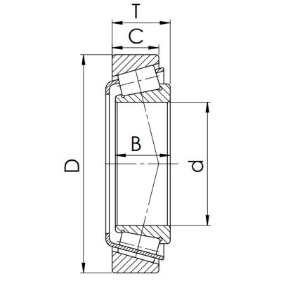 Конический роликовый подшипник 7507 A (32207)