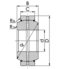 Шарнирный подшипник GE 25 ES 2RS