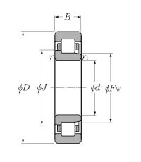 Роликовый цилиндрический подшипник NJ 2212