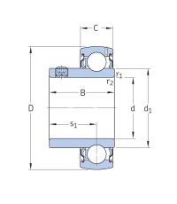 Корпусный подшипник YAT 208