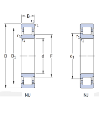 Роликовый цилиндрический подшипник NJ 2317 ECP/C3