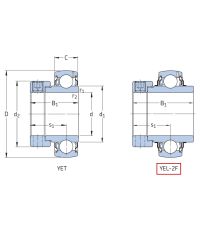 Корпусный подшипник YEL 204-2F